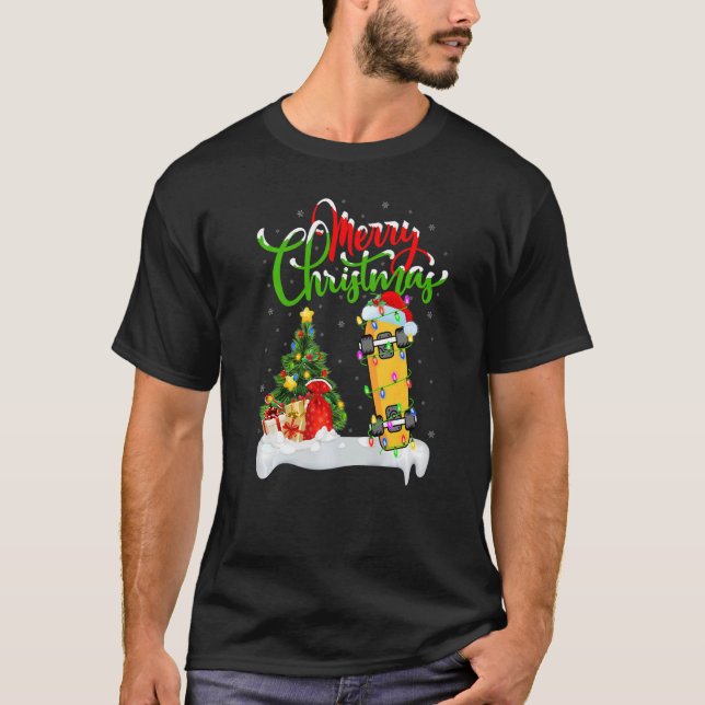 Weihnachts-Skateboarden Weihnachten Weihnachten T-Shirt (Vorderseite)