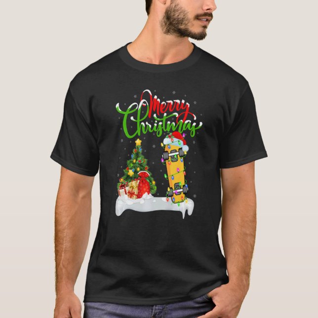 Weihnachts-Skateboarden Weihnachten Weihnachten T-Shirt (Vorderseite)