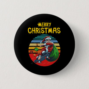 Weihnachts-Skateboarding-Santa-Skater-Lustiger Wei Button