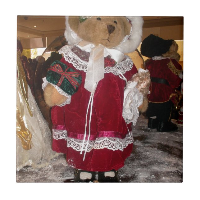 Weihnachts Skater Teddy Bear Collection. Fliese (Vorderseite)