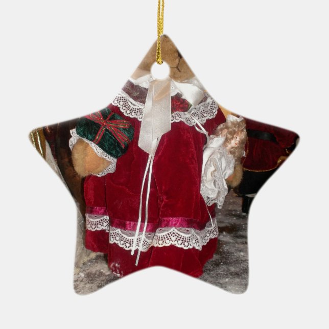 Weihnachts Skater Teddy Bear Collection. Keramikornament (Vorne)