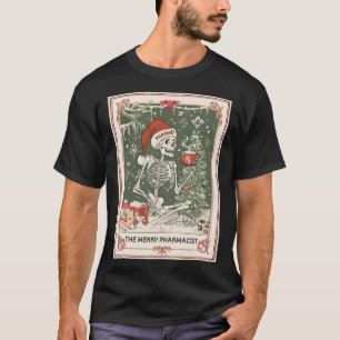 Weihnachts Skeleton Tarot Card Der Merke Apotheker T-Shirt