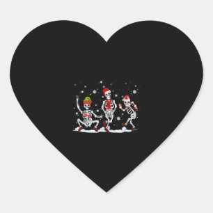 Weihnachts Skelett Creepy Dancing Herz-Aufkleber