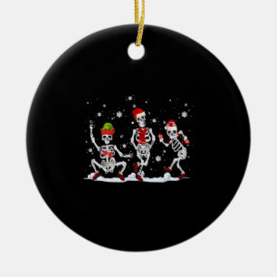 Weihnachts Skelett Creepy Dancing Keramik Ornament