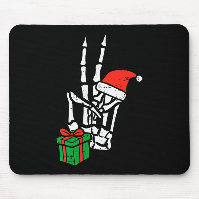Weihnachts-Skelett-Hand-Frieden Cket Weihnachten M Mousepad (Vorne)