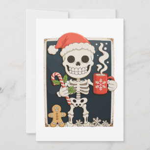 Weihnachts-Skelett-Kaffee-Heiße Schokolade Xmas Feiertagskarte
