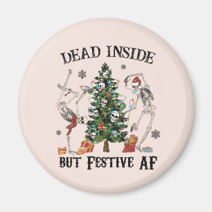 Weihnachts-Skelett - Totes Innen, aber festlich Magnet