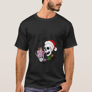Weihnachts-Skelettkaffee im Inneren, aber J T-Shirt