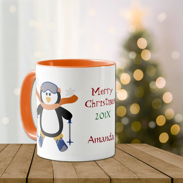 Weihnachts Ski Penguin Tasse (Von Creator hochgeladen)