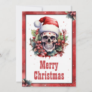 Weihnachts-Skull-Farbe Feiertagskarte