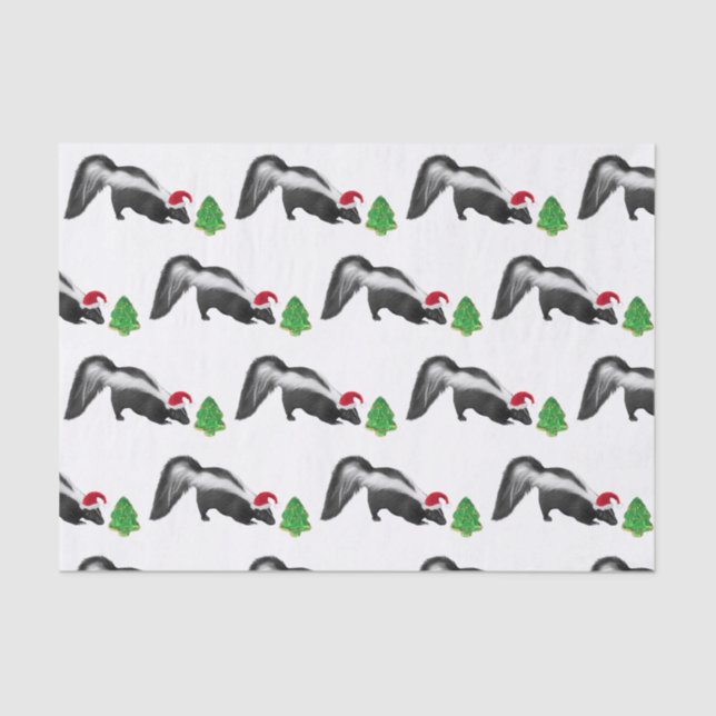 Weihnachts-Skunk-Tissue Seidenpapier (Vorderseite)