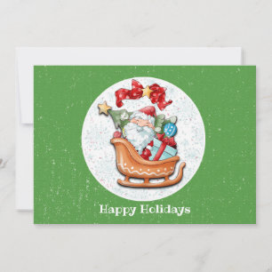 Weihnachts-Sleigh-Flat-Ferienkarte Feiertagskarte