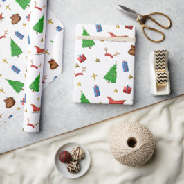 Weihnachts-Sleigh Rentier Antlers Geschenke Muster Geschenkpapier