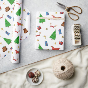 Weihnachts-Sleigh Rentier Antlers Geschenke Muster Geschenkpapier