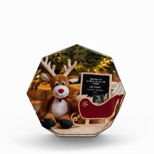 Weihnachts-Sleigh-Schwangerschaft Ankündigung Fotoblock