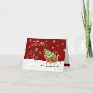 Weihnachts Sleigh-Star Snowflake Frohe Weihnachtsk Feiertagskarte