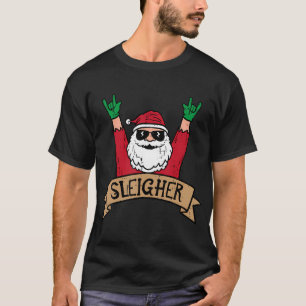 Weihnachts-Sleigher Santa Rock Xmas Rocker Männer T-Shirt