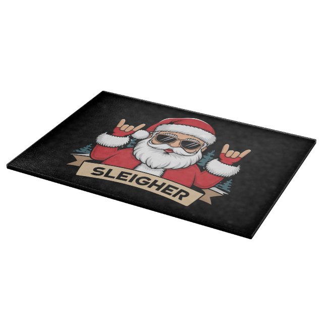 Weihnachts-Sleigher Santa Rock Xmas Rocker Schneidebrett (Ecke)
