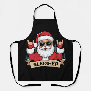 Weihnachts-Sleigher Santa Rock Xmas Rocker Schürze