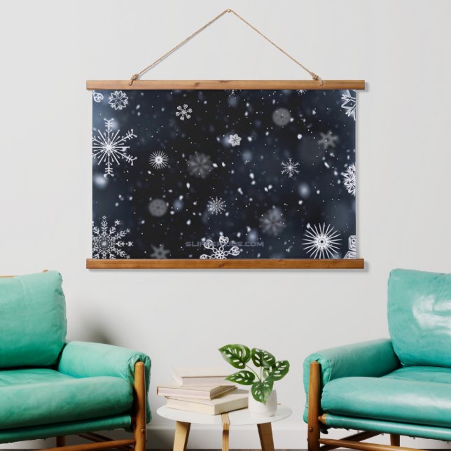 Weihnachts-SlipperyJoe fällt verschiedene Formen G Wandteppich Mit Holzrahmen (Wohnzimmer)