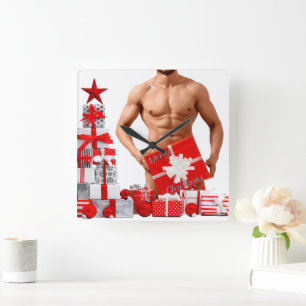 Weihnachts-SlipperyJoe Gay Pride gibt LGBTQIA-Verp Quadratische Wanduhr