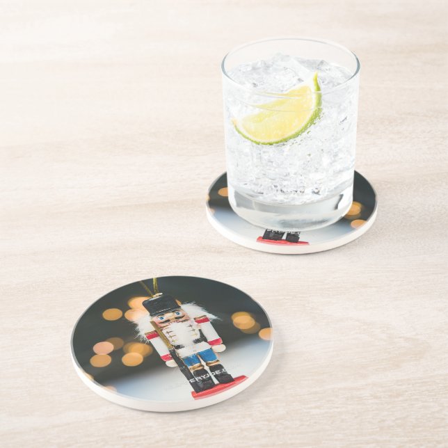 Weihnachts-SlipperyJoe Nutcracker figurine Ornamen Getränkeuntersetzer (Seite)