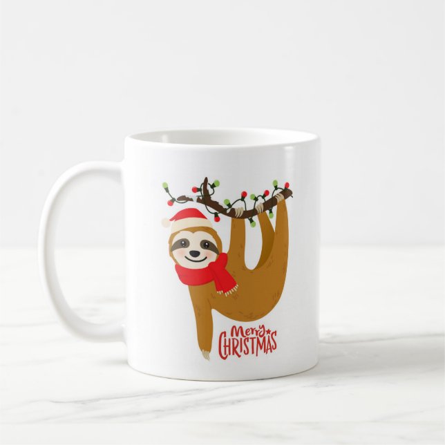 Weihnachts-Sloth-Tasse Kaffeetasse (Links)