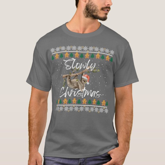 Weihnachts-Sloth-Weihnachtsfreund T-Shirt (Vorderseite)