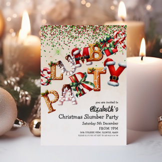 Weihnachts-Slumber Geburtstagsparty Einladung