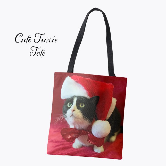 Weihnachts-Smokingkatze mit Santa-Hut (Von Creator hochgeladen)