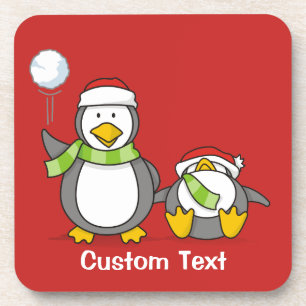 Weihnachts-Snowballpinguine Getränkeuntersetzer