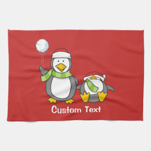 Weihnachts-Snowballpinguine Handtuch