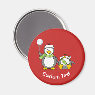 Weihnachts-Snowballpinguine Magnet