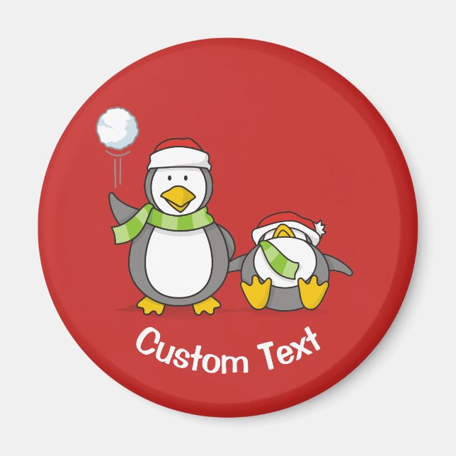 Weihnachts-Snowballpinguine Magnet (Vorne)