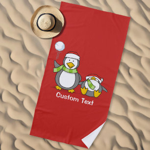 Weihnachts-Snowballpinguine Strandtuch