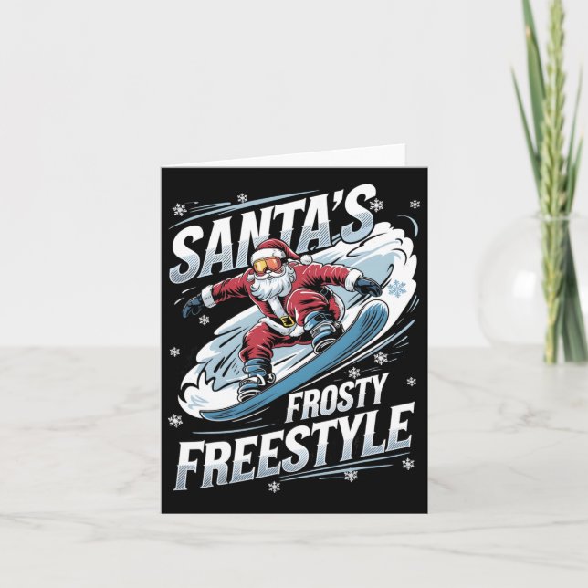 Weihnachts Snowboarden Santa Snowboarder Santas Fr Karte (Vorderseite)