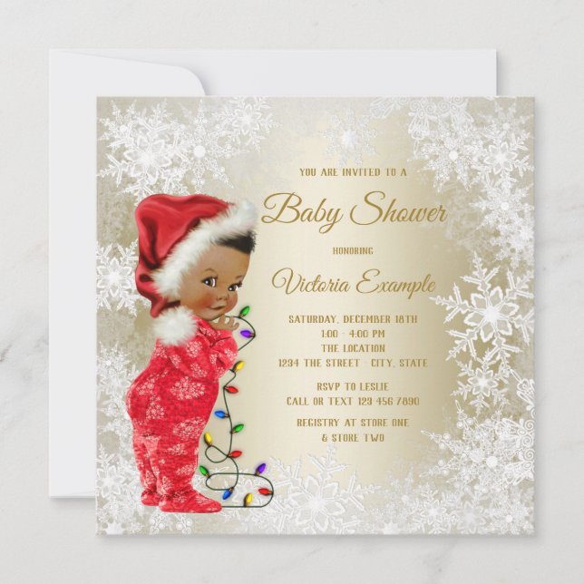 Weihnachts Snowflake Baby Shower Einladungen (Vorderseite)
