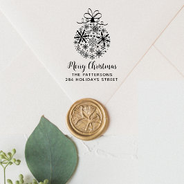 Weihnachts-Snowflake Bauble Name Rücksendeadresse Permastempel