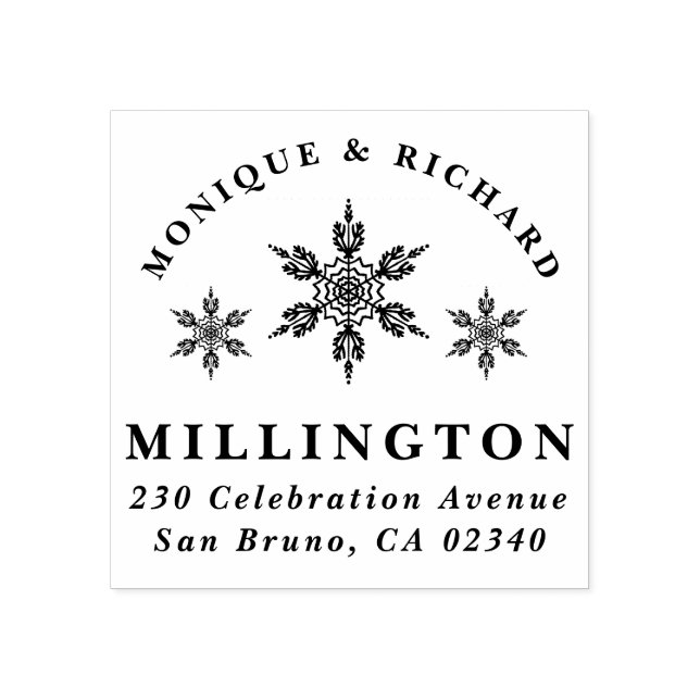 Weihnachts-Snowflake-Coupels Rücksendeadresse Gummistempel (Prägung)