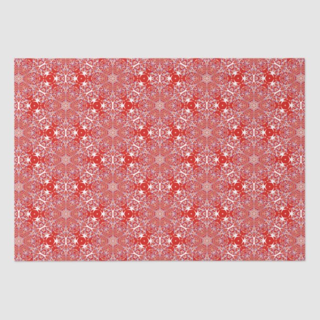 Weihnachts Snowflake Muster Red Luxus Seidenpapier (Vorderseite)
