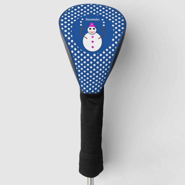 Weihnachts-Snowlady Juggling Snowballs Funny Golf Headcover (Vorderseite)