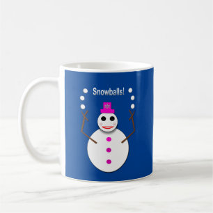 Weihnachts-Snowlady Juggling Snowballs Funny Kaffeetasse