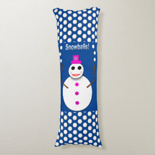 Weihnachts-Snowlady Juggling Snowballs Funny Seitenschläferkissen