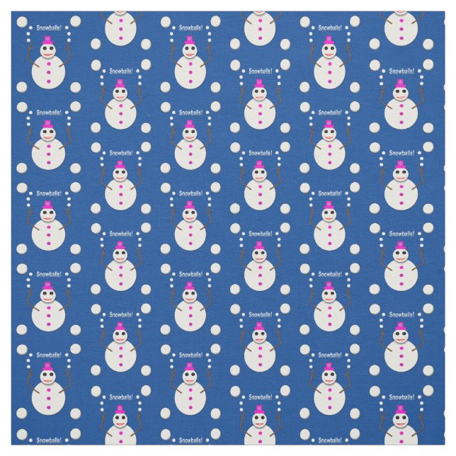 Weihnachts-Snowlady Juggling Snowballs Funny Stoff (Muster)