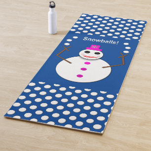Weihnachts-Snowlady Juggling Snowballs Funny Yogamatte