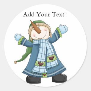 Weihnachts-Snowman-Aufkleber von SRF Runder Aufkleber