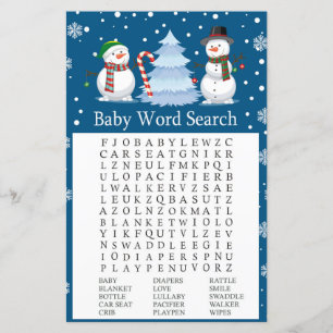 Weihnachts-Snowman Baby Shooter Word Search Game