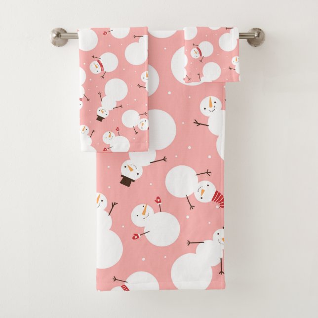 Weihnachts-Snowman-Badehandtuch-Set Badhandtuch Set (Insitu)