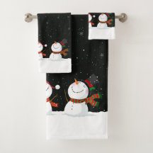 Weihnachts-Snowman-Badehandtuch-Set