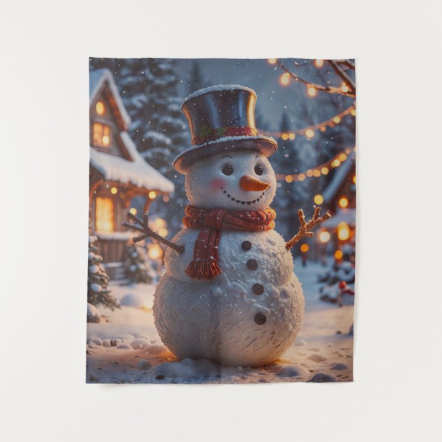 Weihnachts-Snowman-Band Wandteppich (Vorderseite)